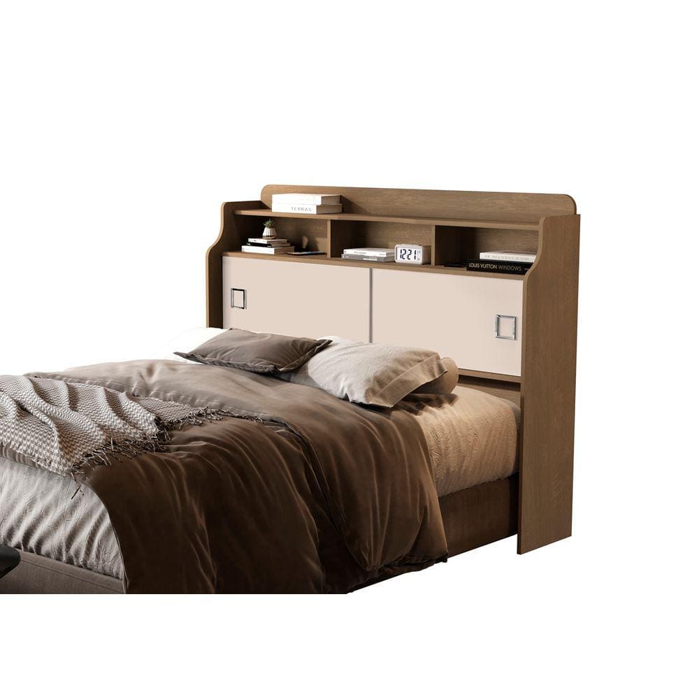 Cabeceira Jéssica Casal 1.4 Castanho/Off White – VJ Móveis