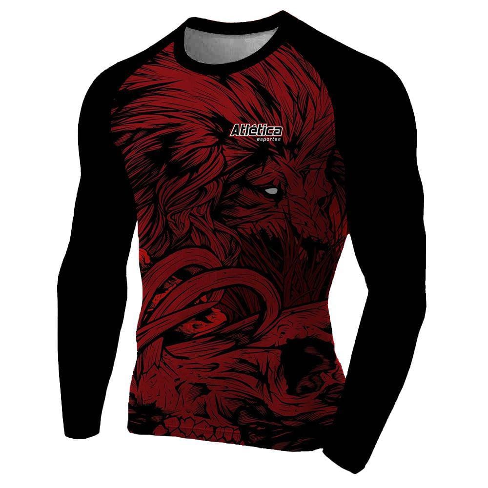 Rash Guard Lion Red Masculina Atlética