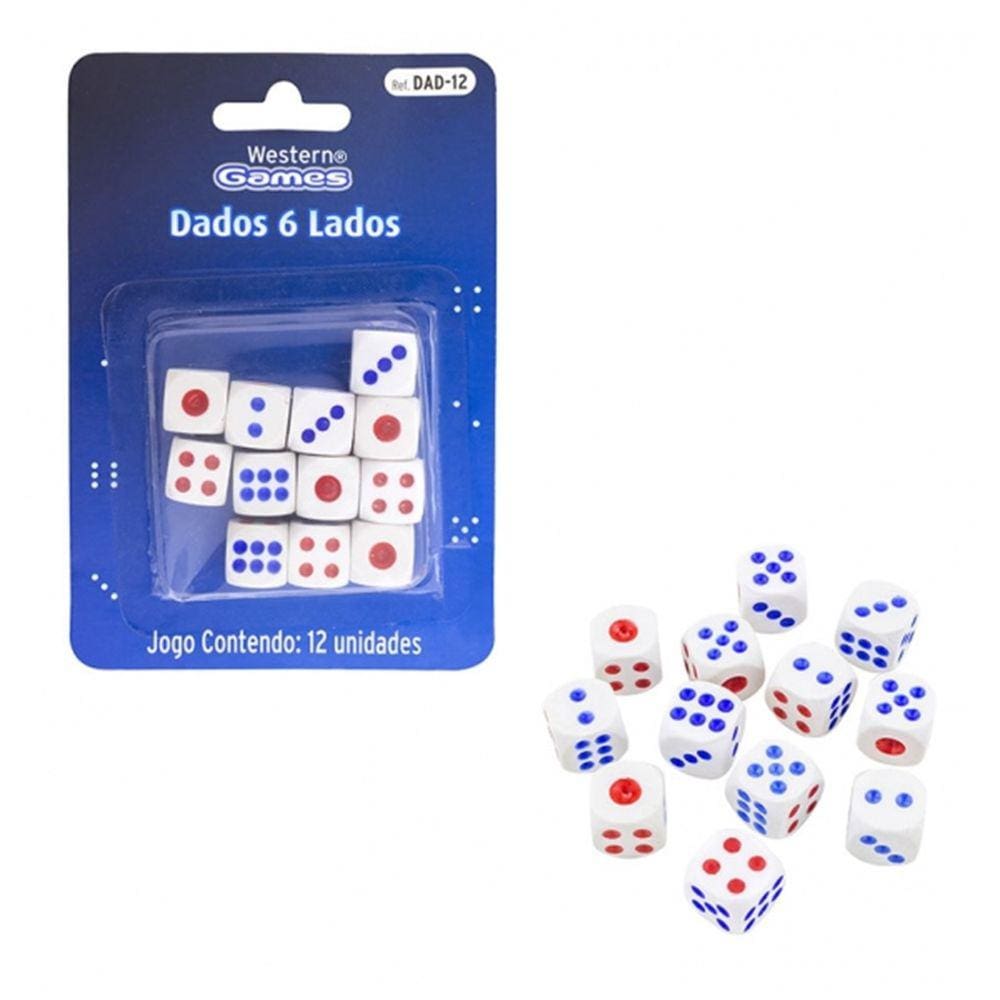 Kit Conjunto De 12 Dados Plastico 1,2cm -12mm