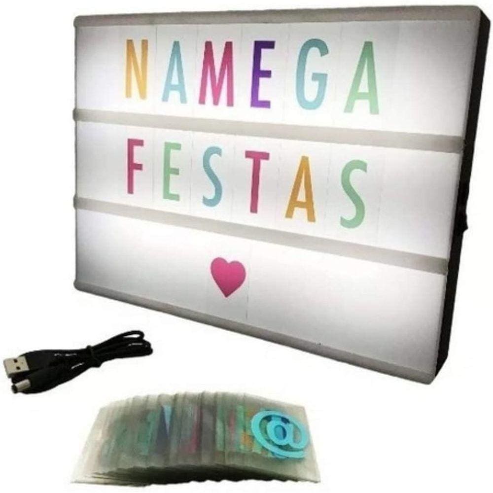 Luminaria Letreiro Cinema Com Letras Coloridas