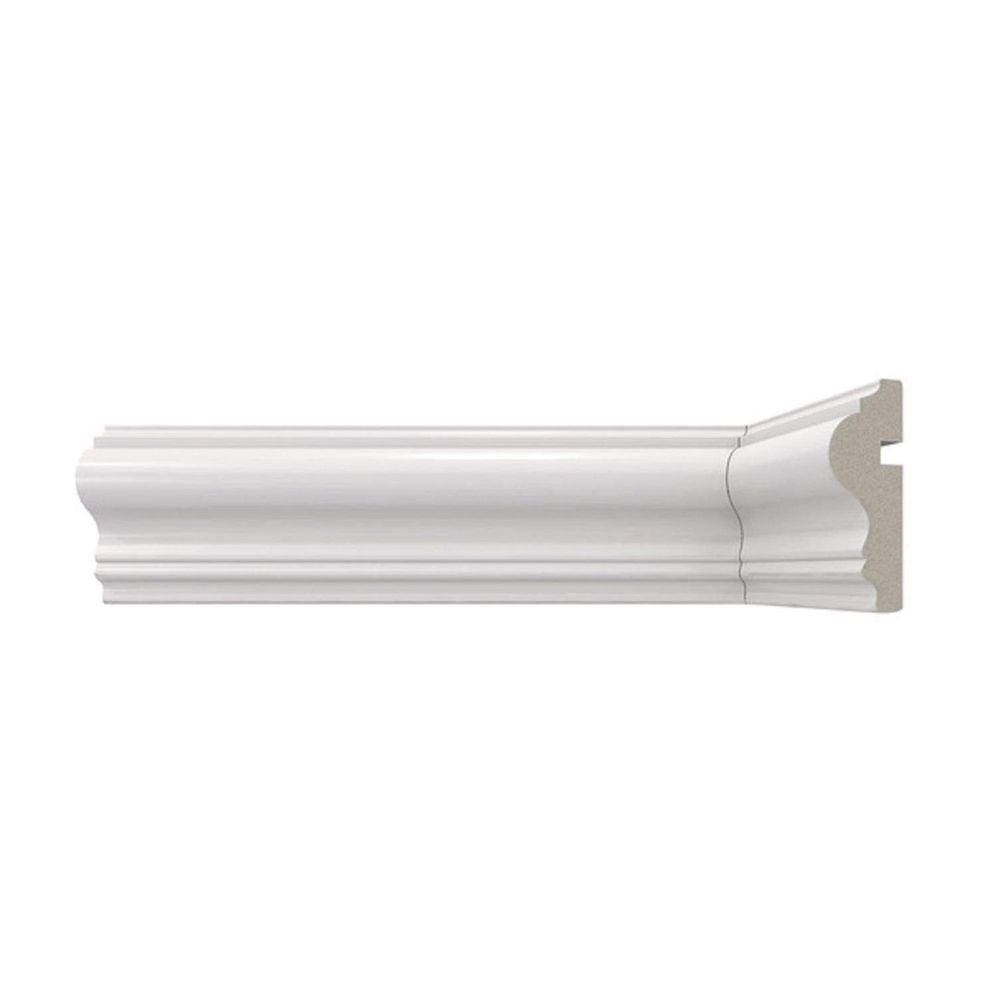 Rodameio de Poliestireno Scandian 18mmx5cmx2,40m Metro Linear - caixa com 2,4 m - Branco