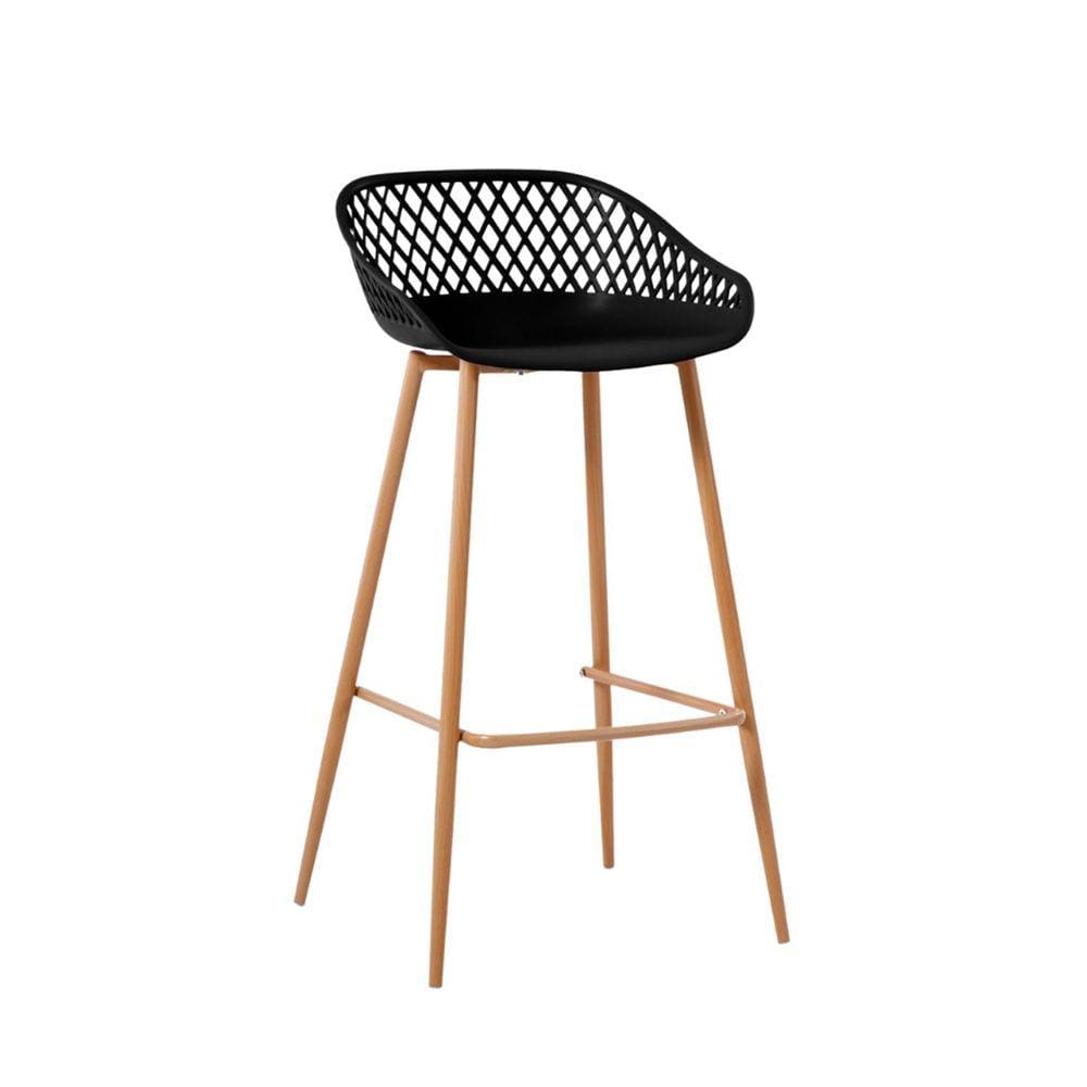 Banqueta Alta Polipropileno e Aço Mônaco Fratini Preto