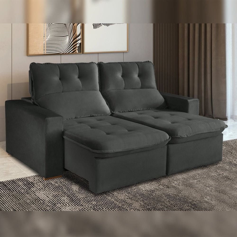 Sofá Retrátil e Reclinável 2 Lugares 200cm Beny