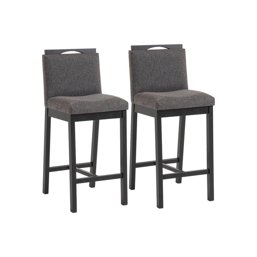 Conjunto 2 Banquetas Madeira Maciça Dani Preto Tec Algodão