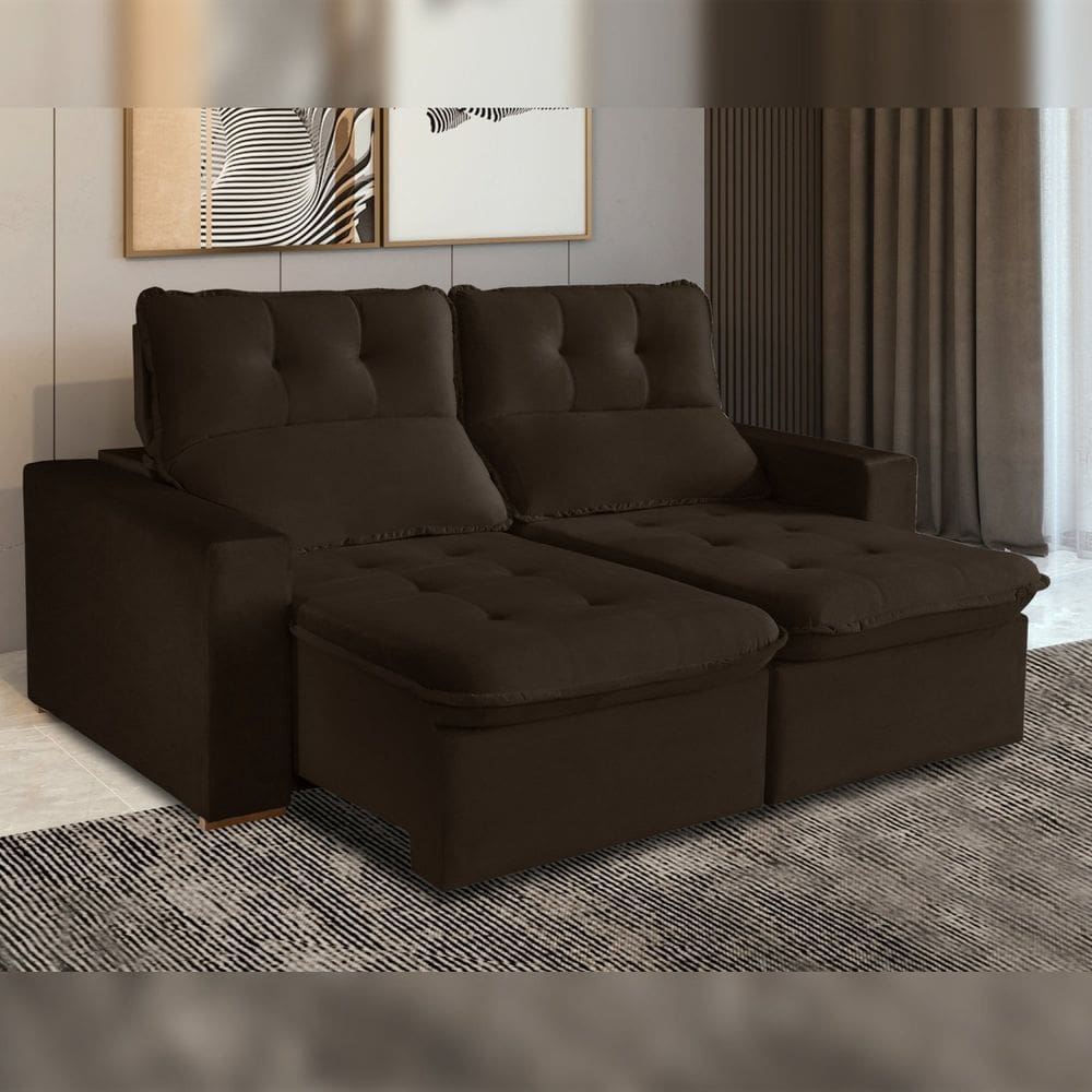 Sofá Retrátil e Reclinável 2 Lugares 200cm Beny