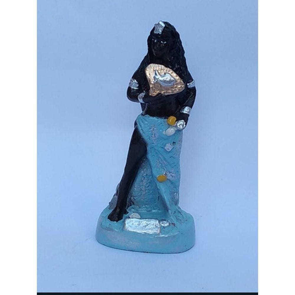Imagem Orixa Iemanja Escultura Gesso Estatua 10 Cm