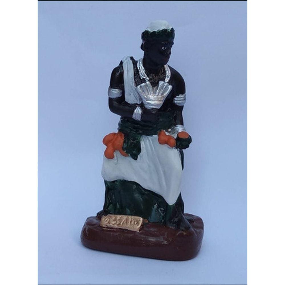 Imagem Orixa Ossain Escultura Gesso Estatua 10 Cm
