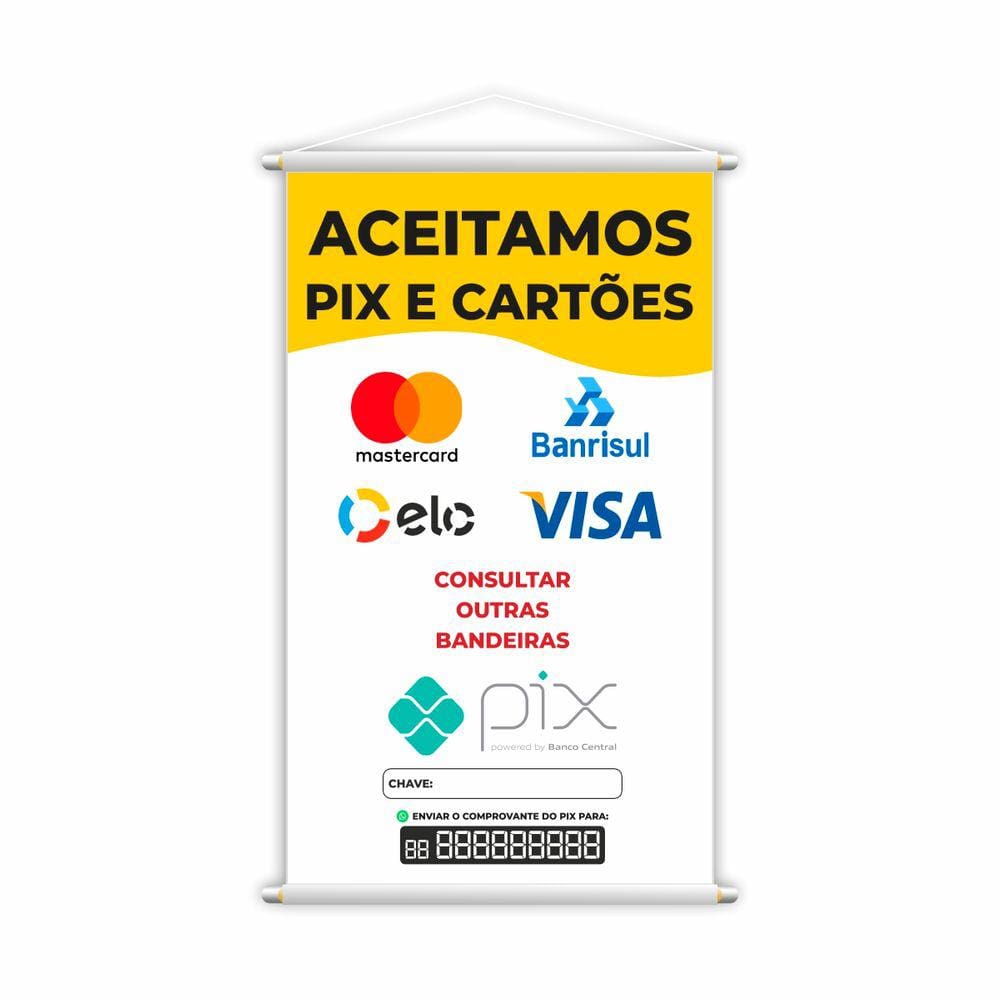 Banner Aceitamos Pix e Cartões Formas Pagamento Grande