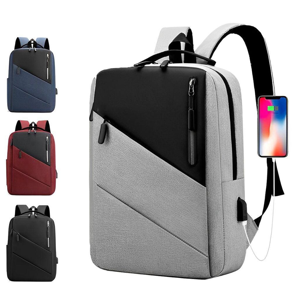 Mochila Executiva Universitária Notebook 17`` Moderna Com Entrada Usb 30L Impermeável Resistente E Bolso Secreto Cinza