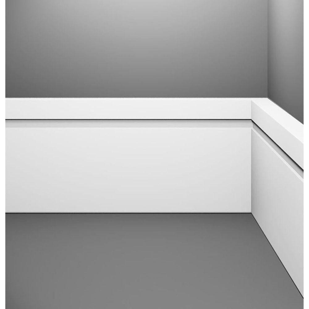 Rodapé de PVC 240cm Frisado Acqua - caixa com 14,4 Unidade - Branco