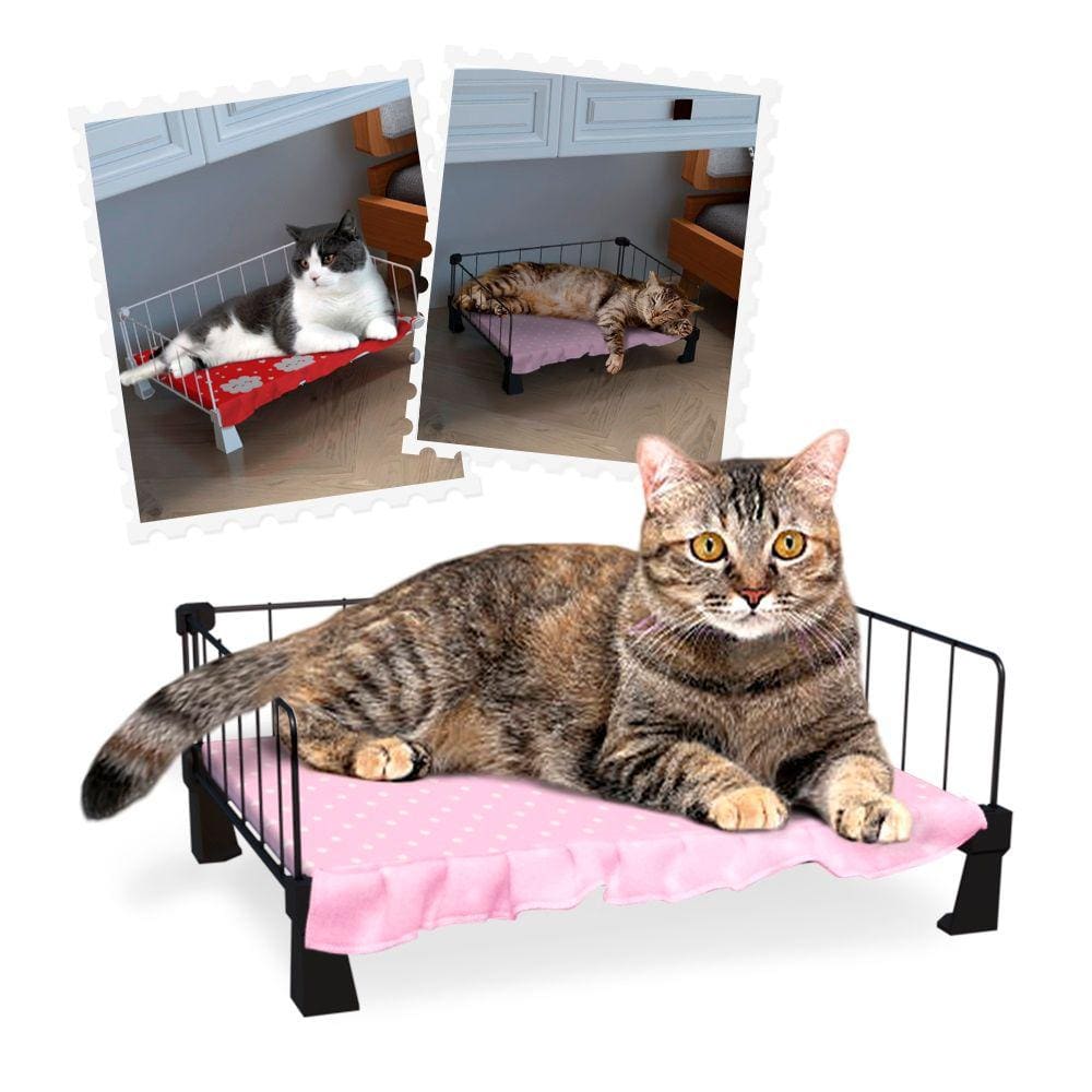 Cama para Gato Caminha Pet Aramada Luxo 40x30cm Branco com Colchonete Soft Macho