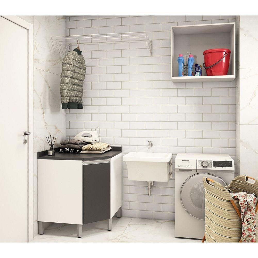 Lavanderia 2 Peças Branco Polar Com PBranco Polar Com Preto