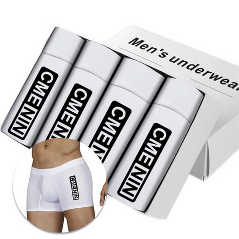 Kit 4 Cuecas Boxer Algodão CosLargo Premium Elioutlet Branco
