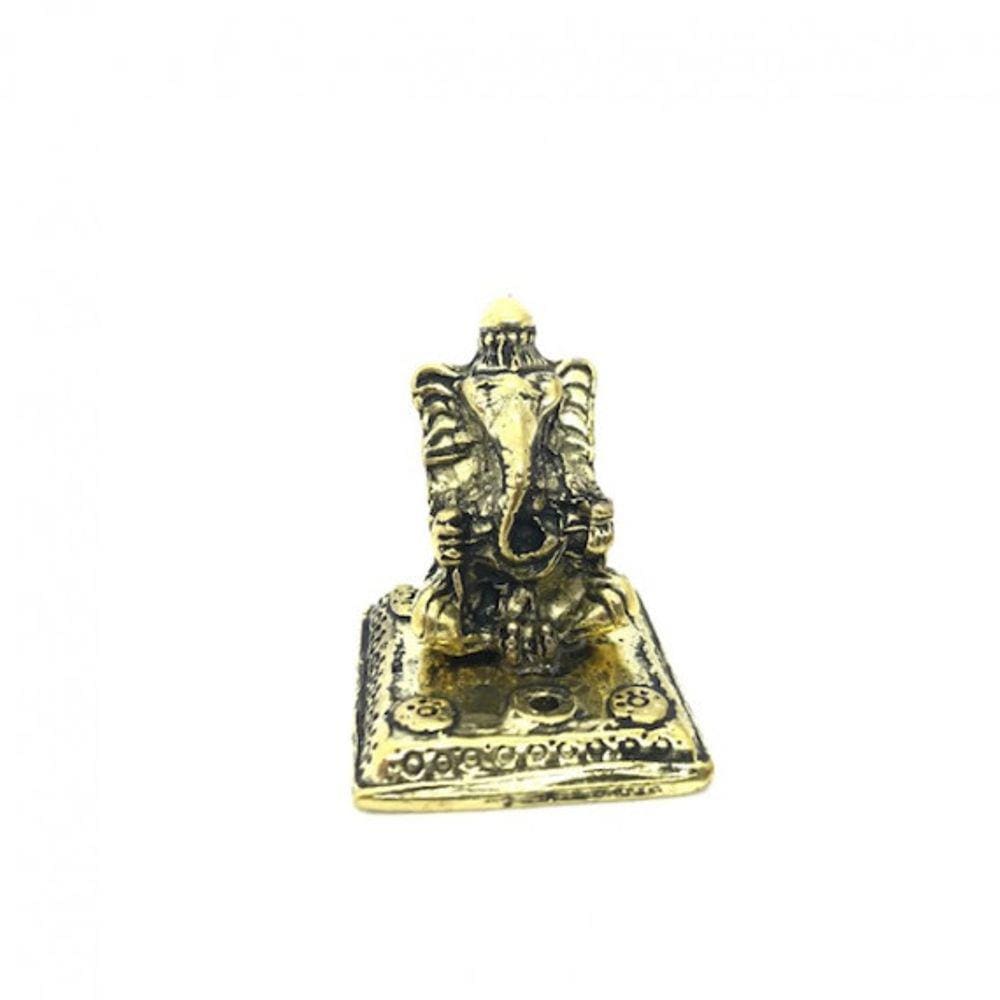 Imagem Ganesh Incensário Mini Escultura Metal 03 cm