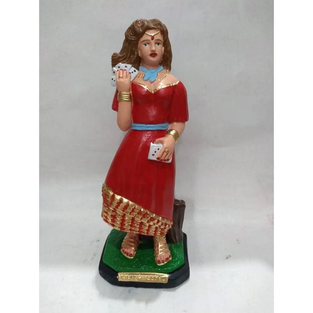 Imagem Cigana Sara Escultura Gesso Estatua 20 Cm