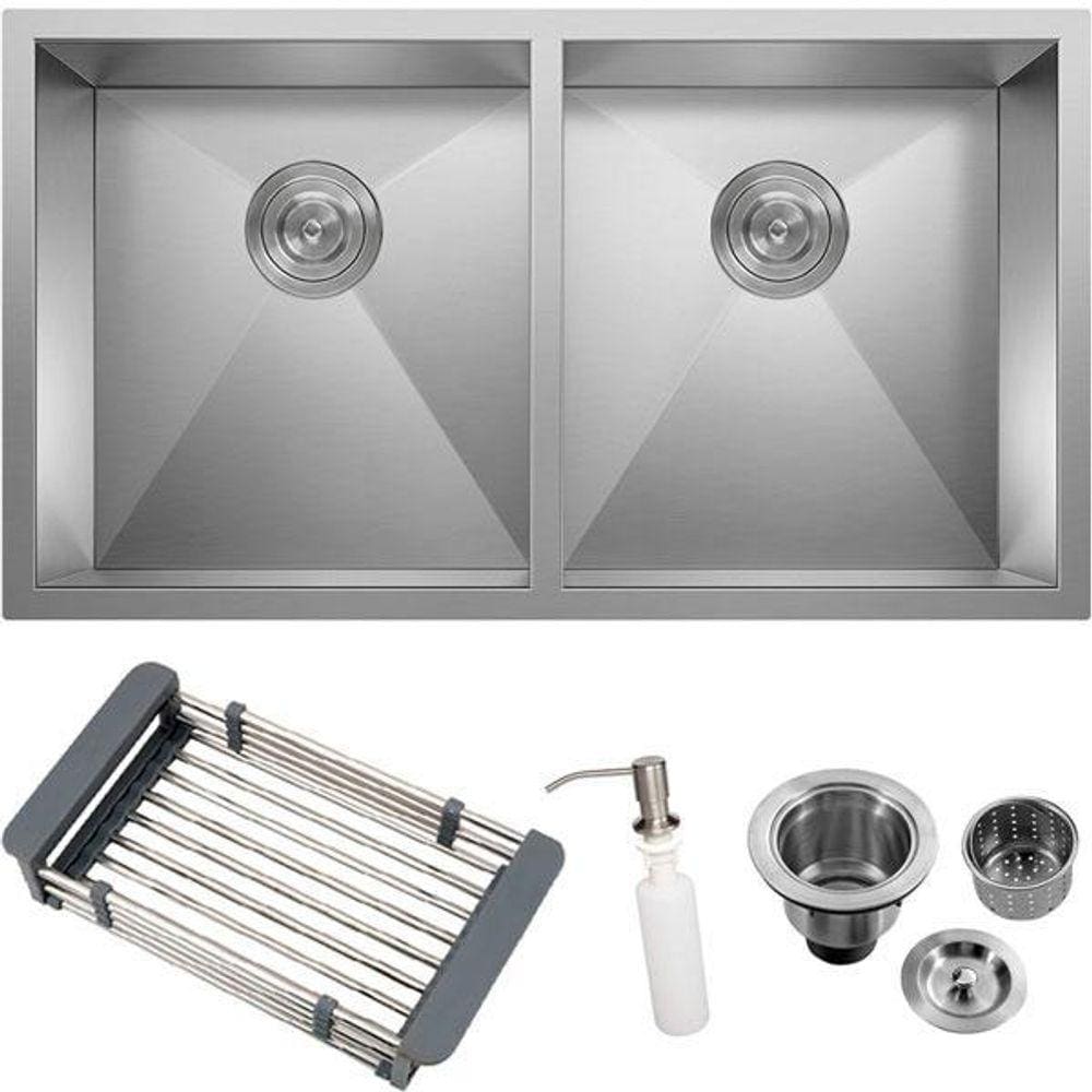 Cuba Inox 304 Quadrada Gourmet Plana Cozinha 78X40 Com Lixeira E Acessórios Smartinox Sq800