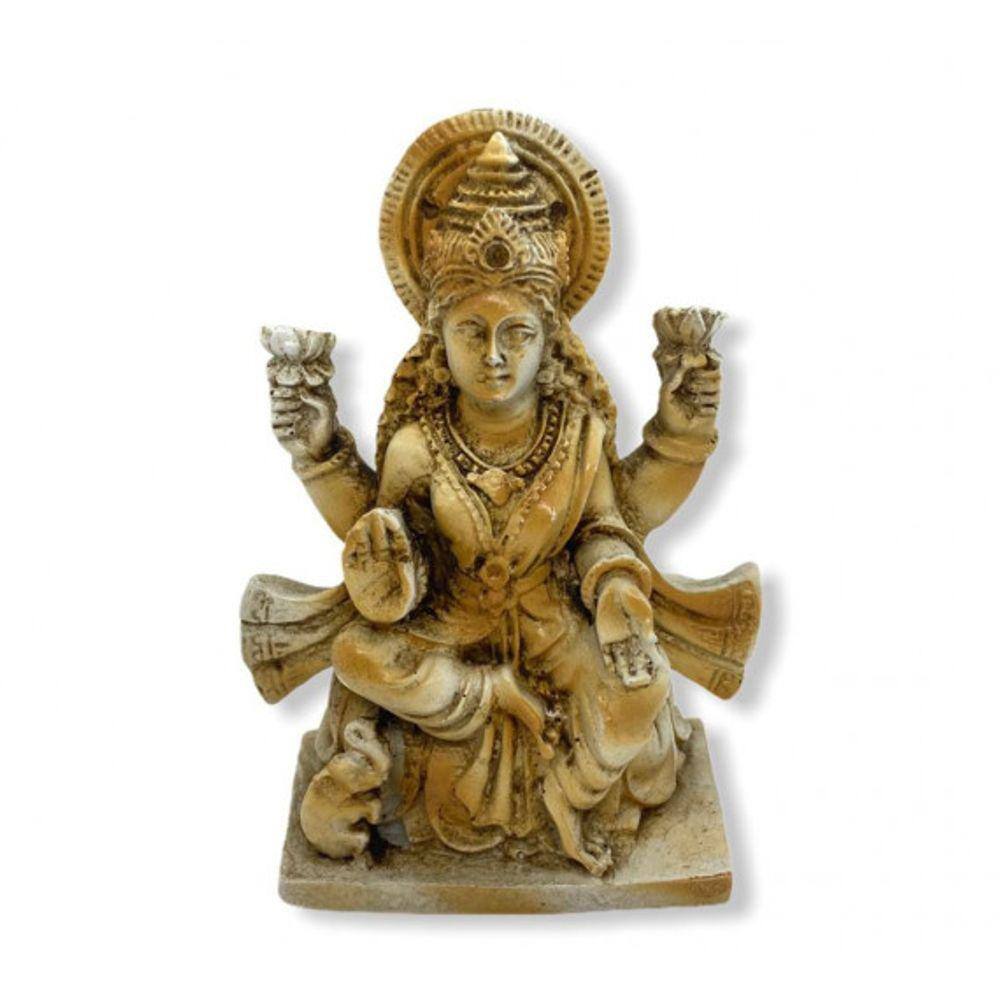 Imagem Lakshimi Escultura Resina Estátua 10,4 cm Patinada - Riqueza