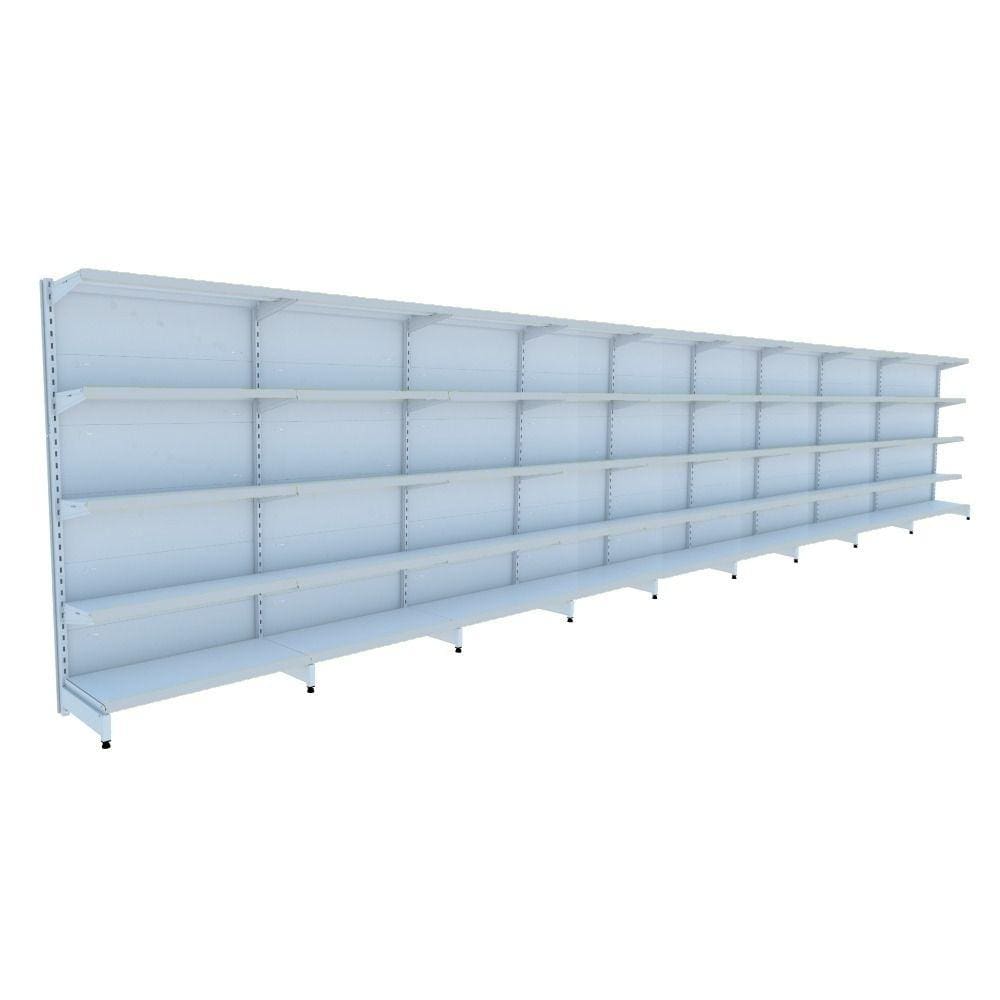 Gondola Parede 196 Flex Kit 9 Metros Branco Sp Etiqueta