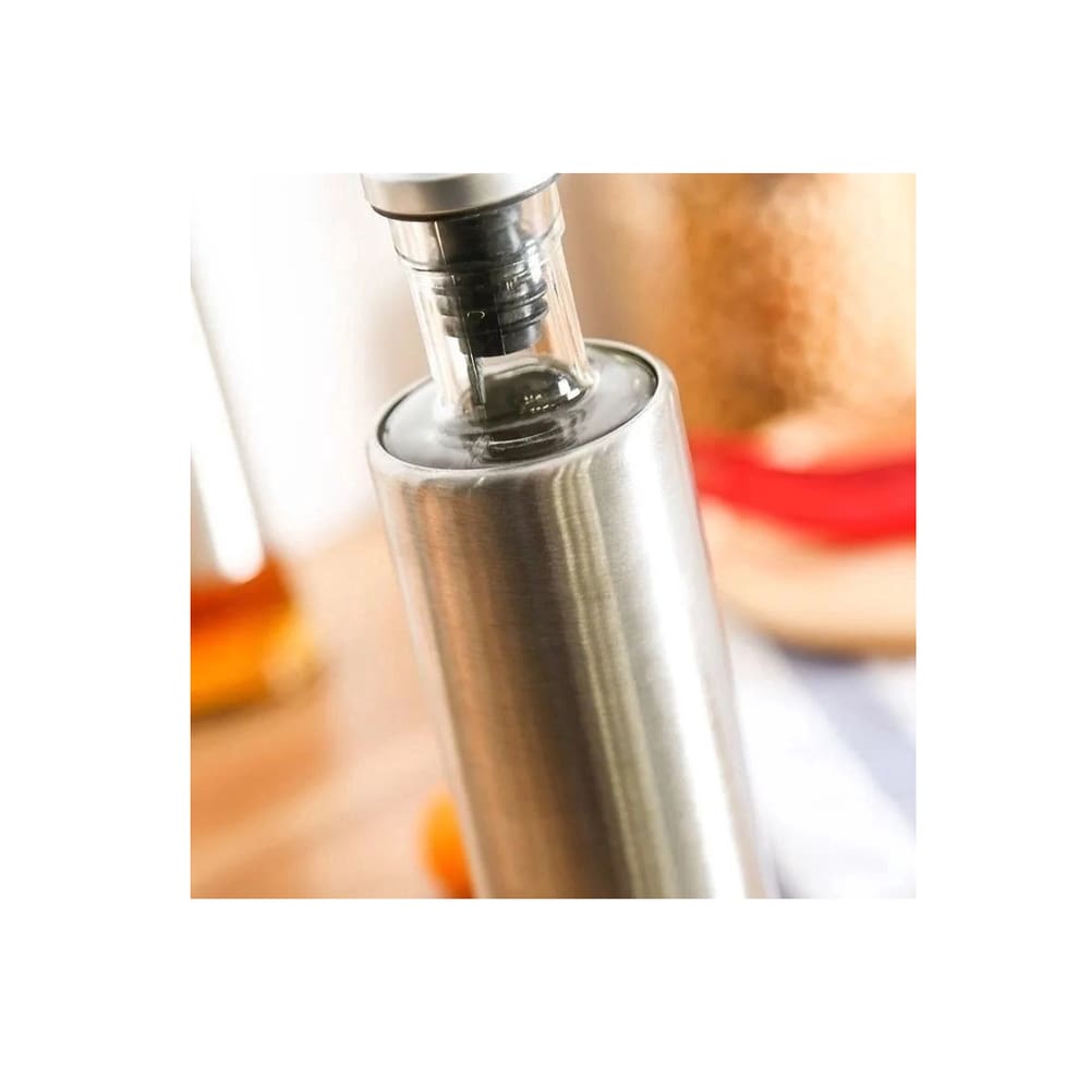 Porta Azeite Dosador 330ml Inox Vidro Azeiteiro