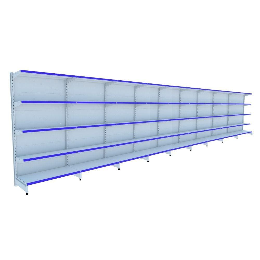 Gondola Parede 196 Flex Kit 9 Metros Branco Pe Azul