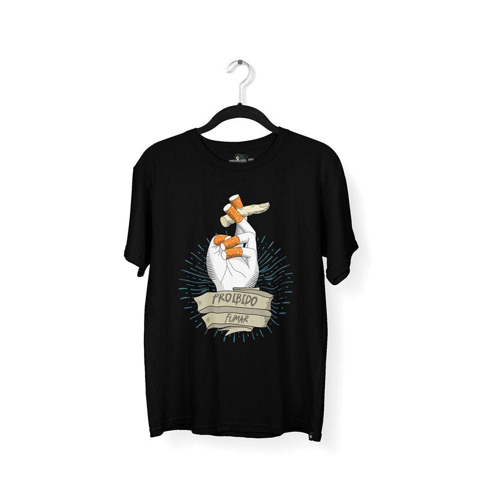 Camiseta Masculina Proibido Fumar  Preta