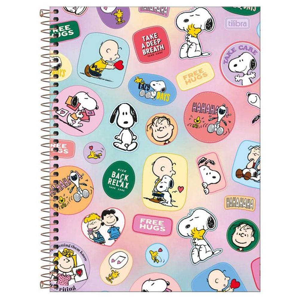 Caderno espiral capa dura universitário 10x1 160 folhas Snoopy - Tilibra