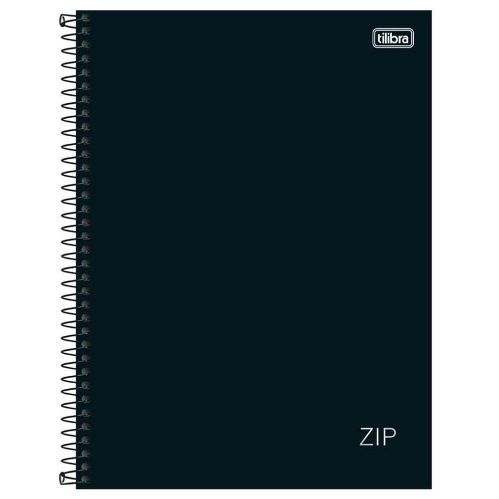 Caderno espiral capa dura universitário 1x1 80 folhas Zip Preto - Tilibra