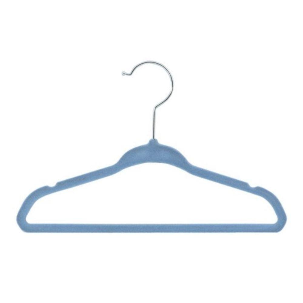 Cabide Veludo Infantil Slim Azul Kit 50 pçs