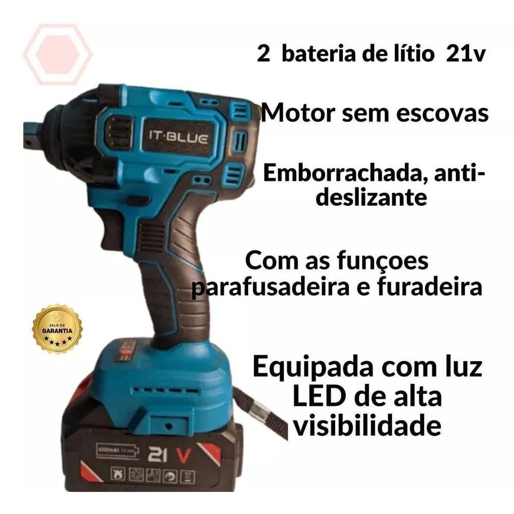 Chave De Impacto Bateria 38V Brushless Profissional Nakasaki