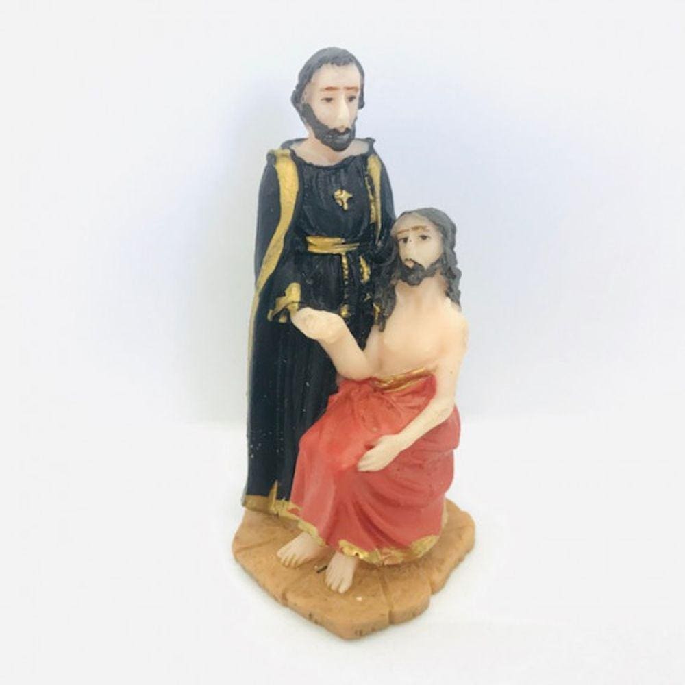 Imagem São Camilo Escultura Resina Estátua 07 cm