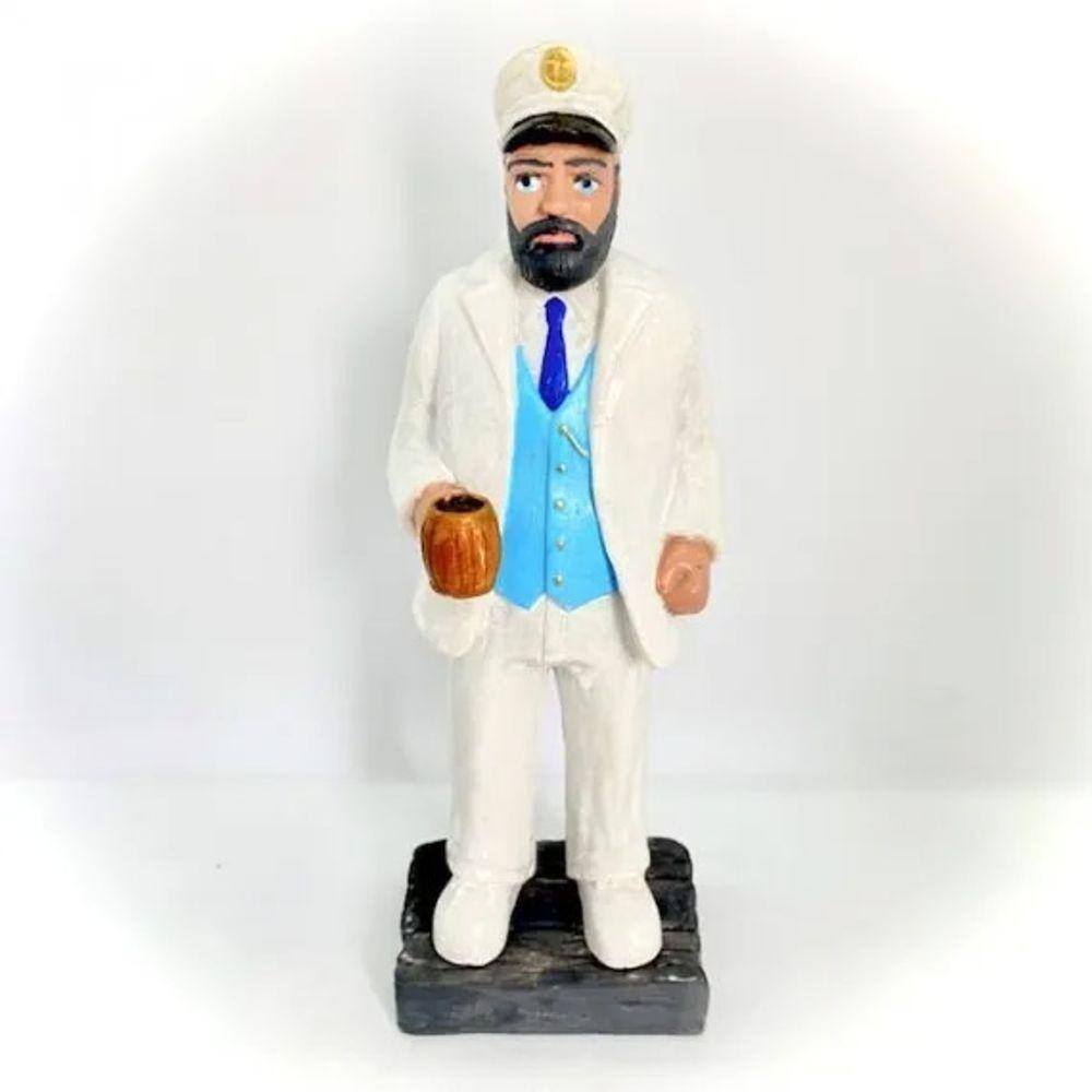 Imagem Capitao Marujo Escultura Gesso Estatua 20 Cm