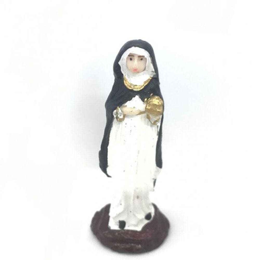 Imagem Santa Edwiges Escultura Resina Estátua 07 cm