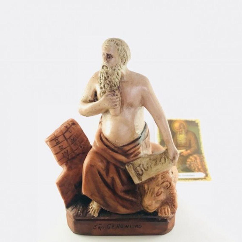 Imagem São Jerônimo Escultura Resina Estátua 15 cm