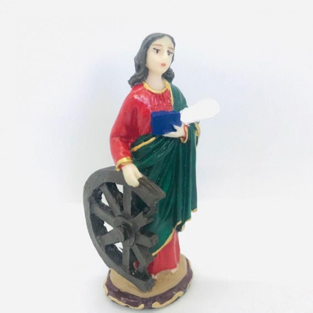 Imagem Santa Catarina Escultura Resina Estátua 07 cm