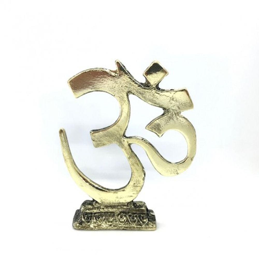 Imagem Simbolo OM Escultura Metal Estátua 08  cm