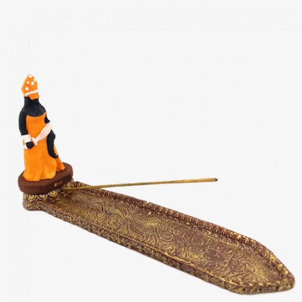Imagem Régua Ewá Laranja Escultura Em Resina 24 Cm