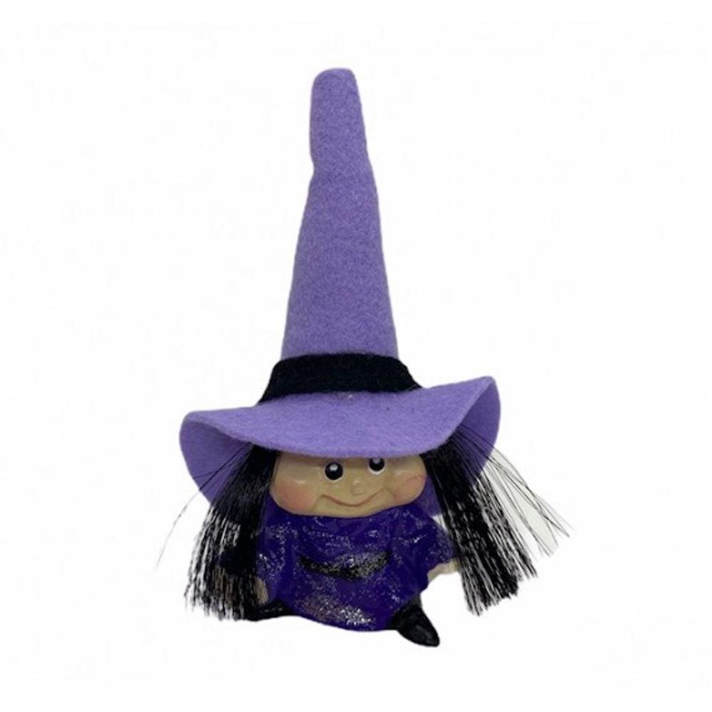 Imagem Bruxa Margot Lilás Escultura Resina 09 Cm