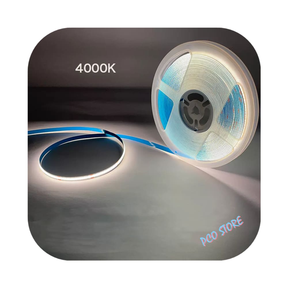 Fita De Led Cob 12v 5m Ip20 320 Led/m 14w/m Branco Neutro