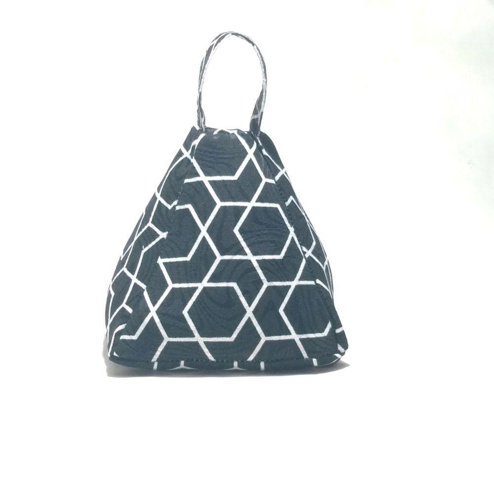 Peso De Porta Decorativo Com Alça Geométrico Preto