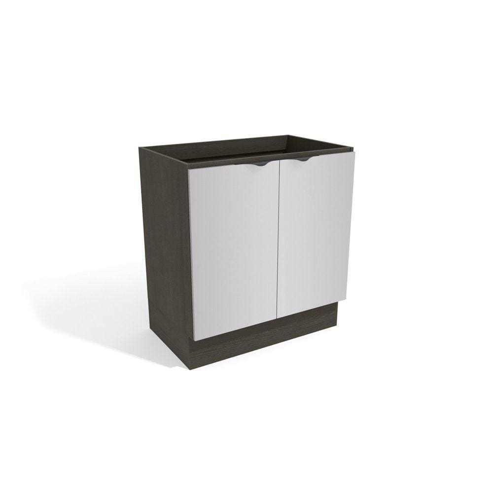 Balcão de Cozinha 80cm 2 Portas Kappesberg Onix/Steel
