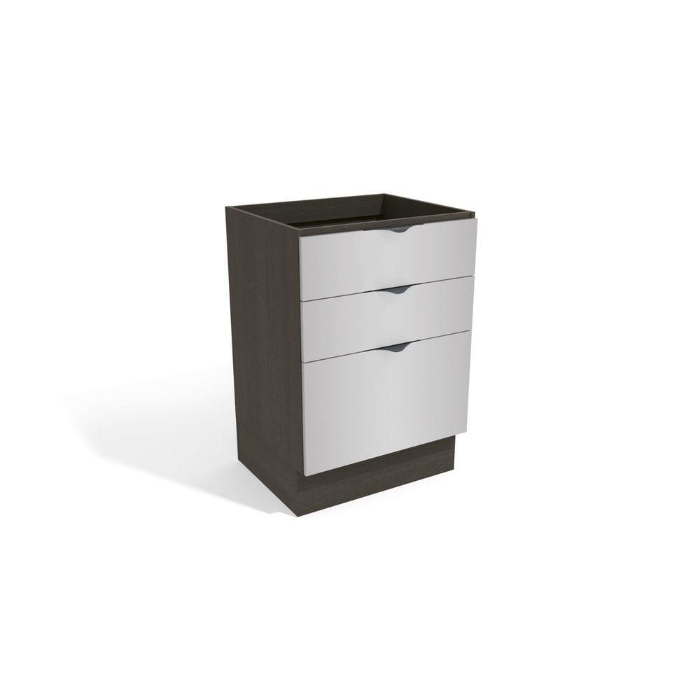 Balcão para Cozinha 3 Gavetas Kappeberg Onix/Steel