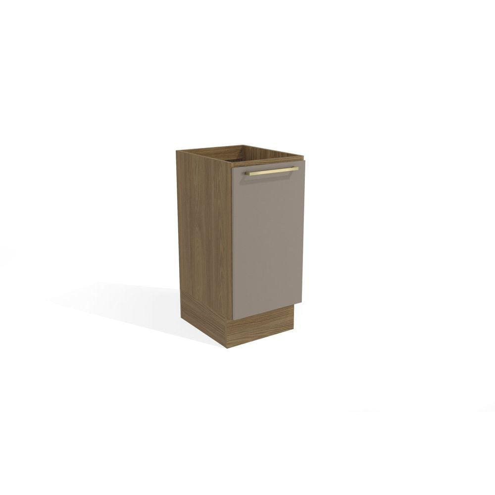 Balcão de Cozinha 40cm 1 Porta Madeira Kappesberg Nogueira/Cinza