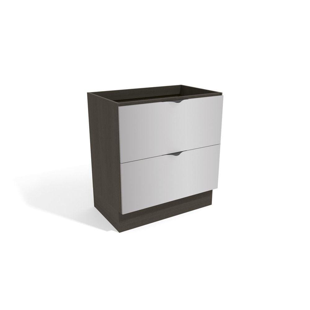 Balcão de Cozinha 80cm 2 Gavetões Kappesberg Onix/Steel