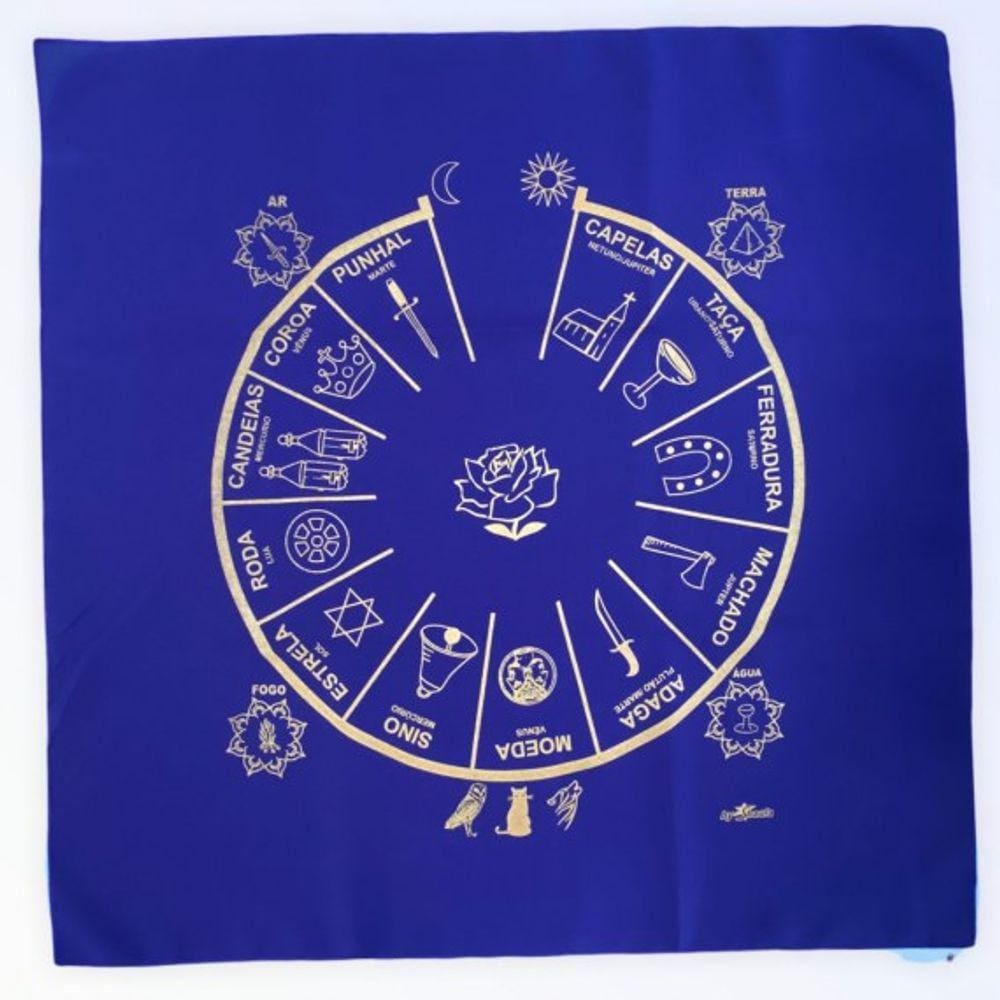 Toalha Para Jogo De Cartas Cigana Roxo Em Tecido 70x70 Cm