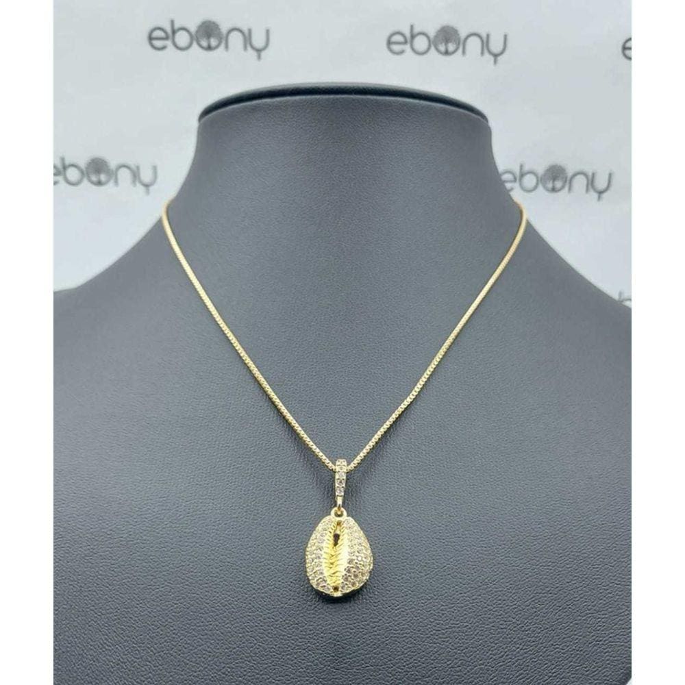 Conjunto Pingente Búzios + Corrente Banhado À Ouro 18K