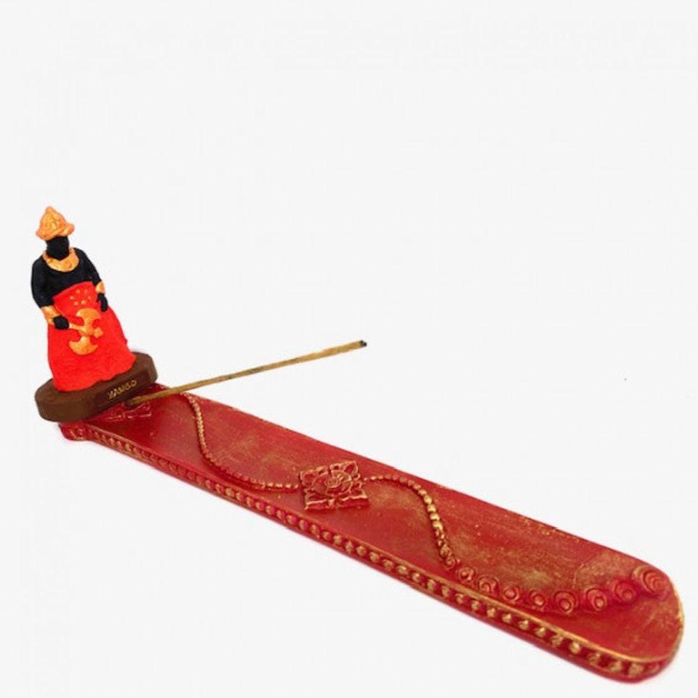 Imagem Incensário Xangô Vermelho Resina 24 Cm