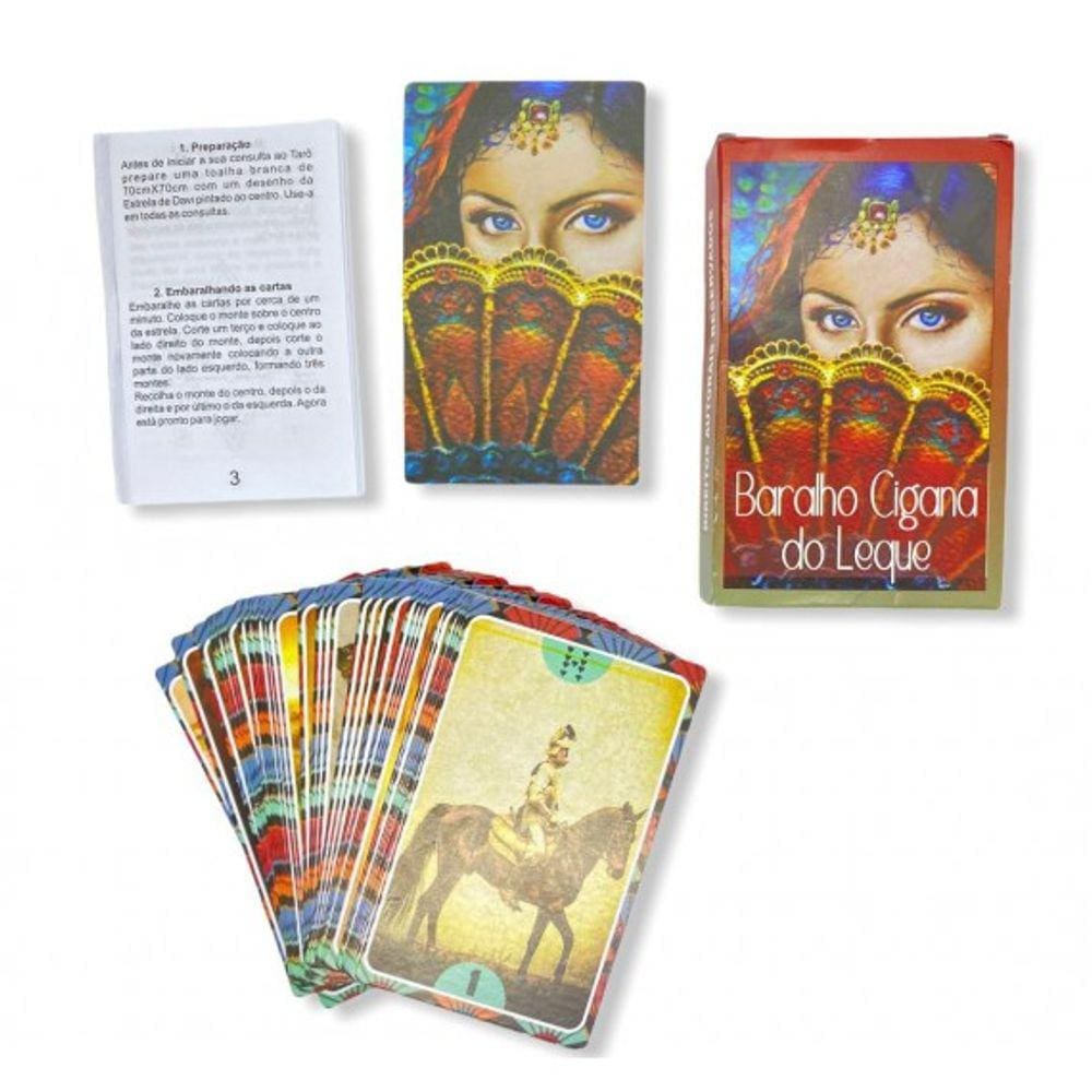 Tarot Cigano do Leque Vermelho 36 Cartas e Manual