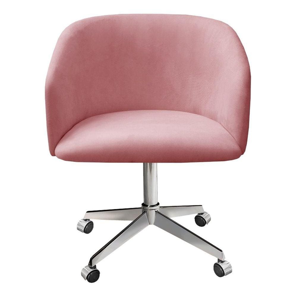 Poltrona Atenas Cadeira Decorativa Giratória com Rodinhas Escritório Home Office