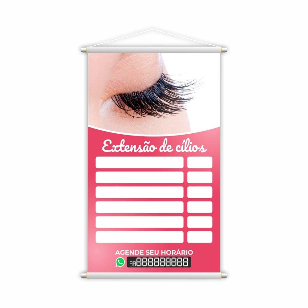 Banner Extensão de Cílios Preço Contato Salão Grande
