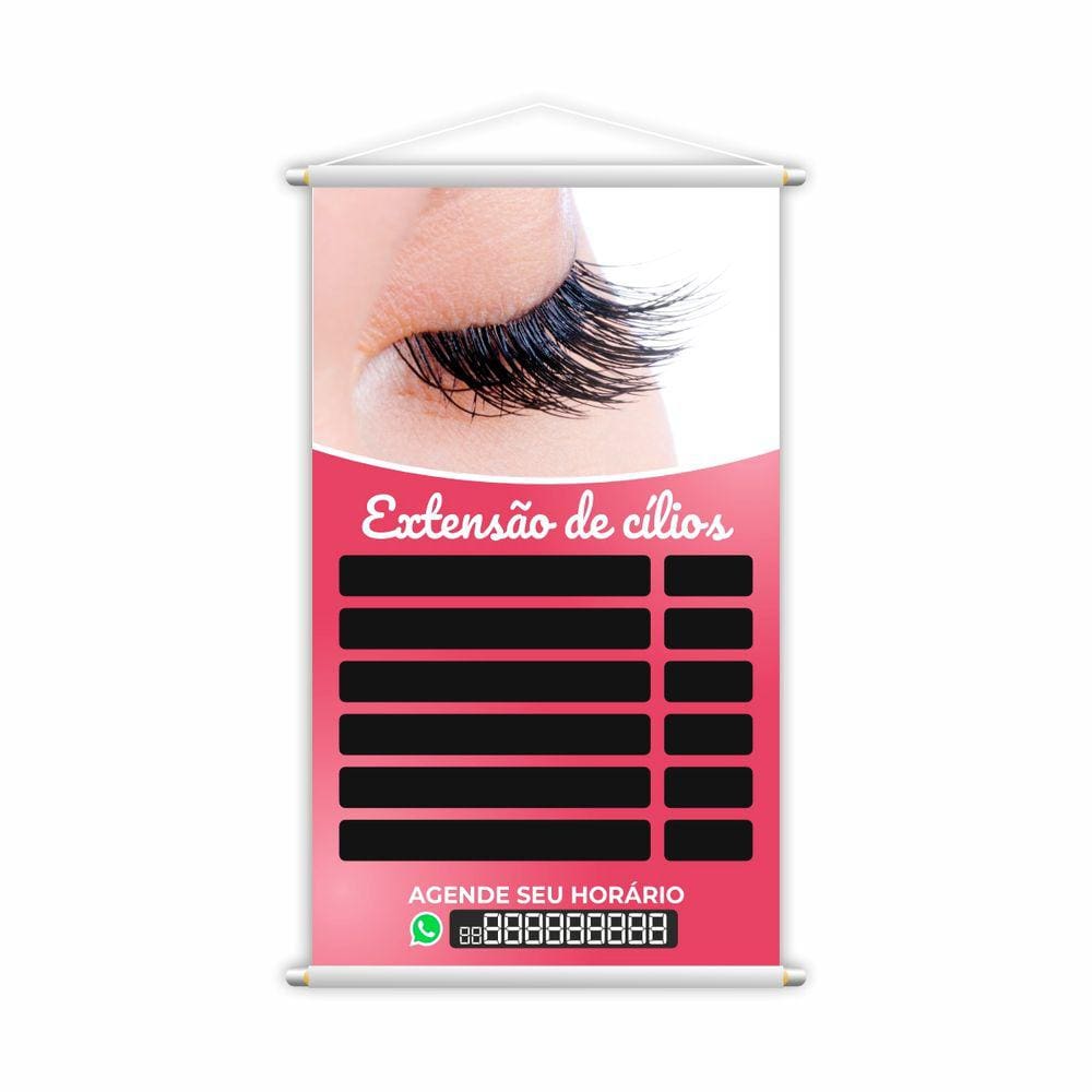 Banner Extensão de Cílios Contato Fundo Preto Grande